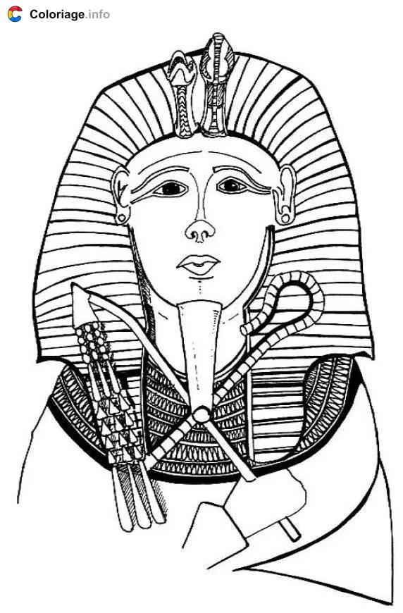 Pharaoh Face-On coloring page to print