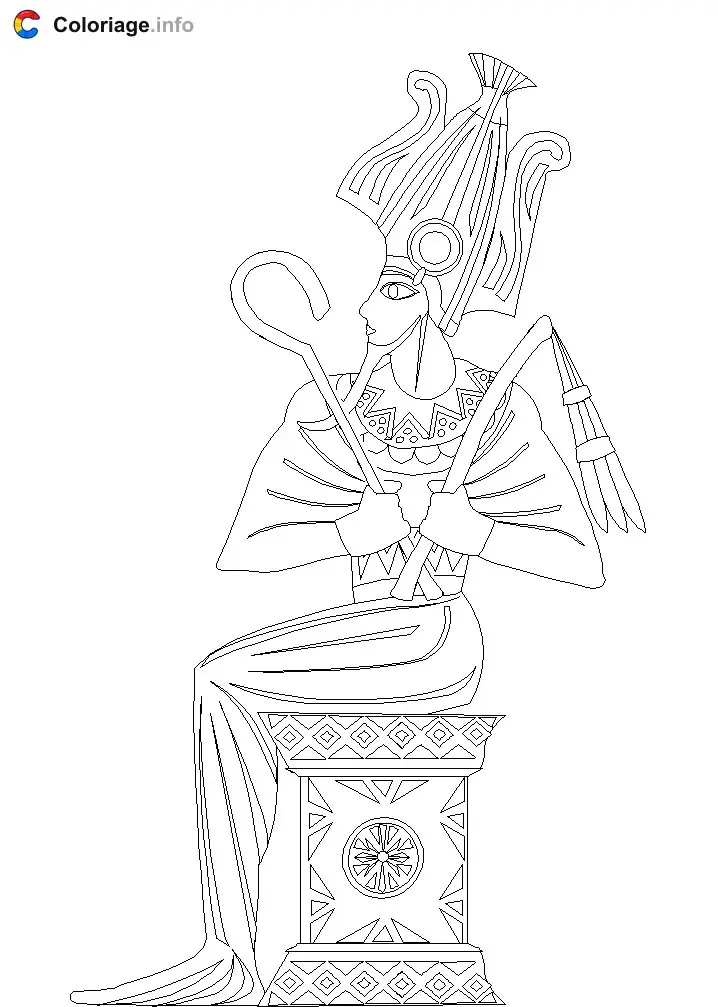 Pharaoh Sitting in Profile coloring page to print