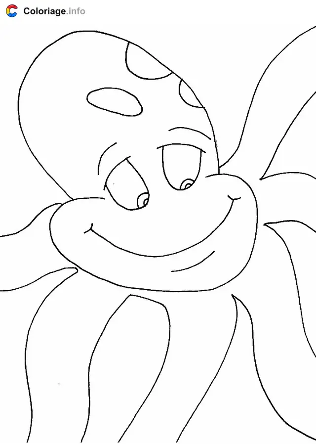 Kleurplaat Lachende octopus om te printen