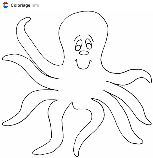Kleurplaat Vrolijke octopus om te printen