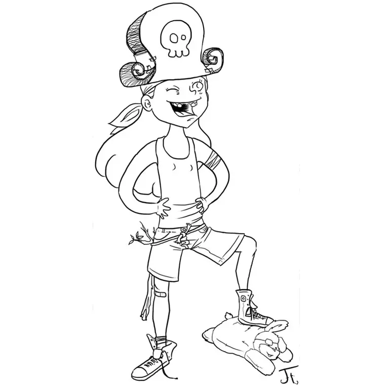 Girl Pirate coloring page to print