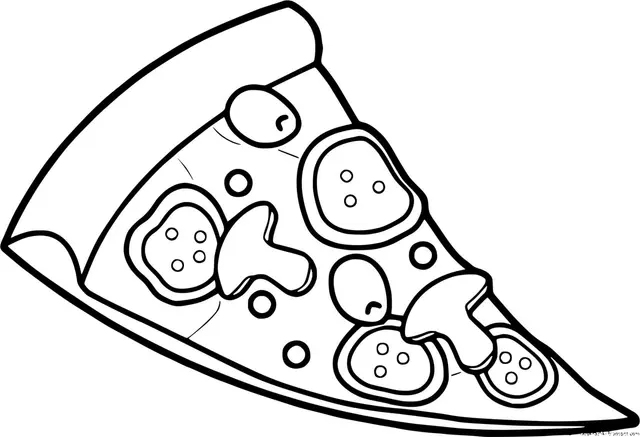 Coloriage Pizza Tomate Champignon - Pizza à imprimer