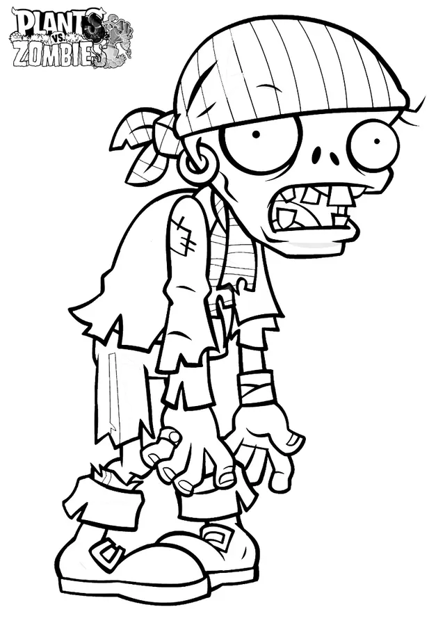 Coloriage Plant Zombie - Zombie à imprimer