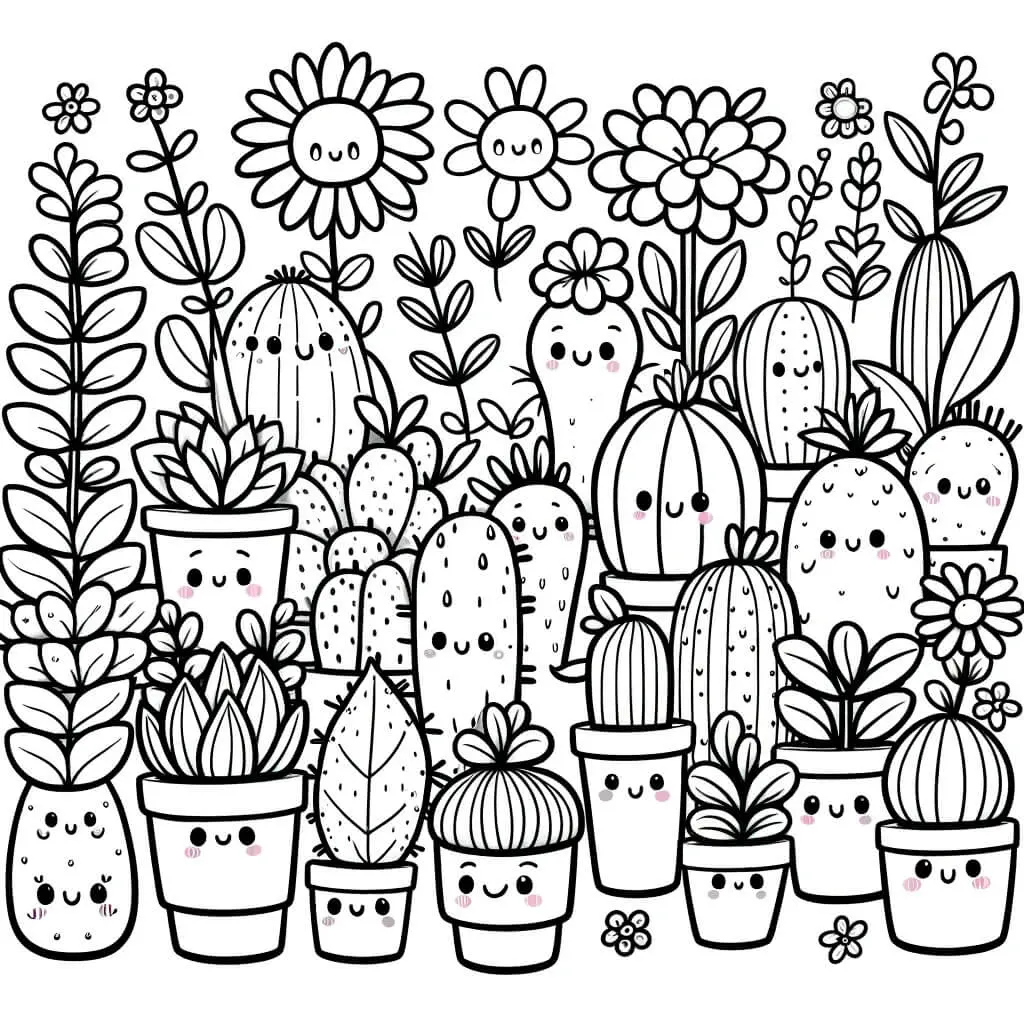 Coloriage Plantes Et Fleurs Pour Le Jour De La Terre - Jour de la Terre à imprimer