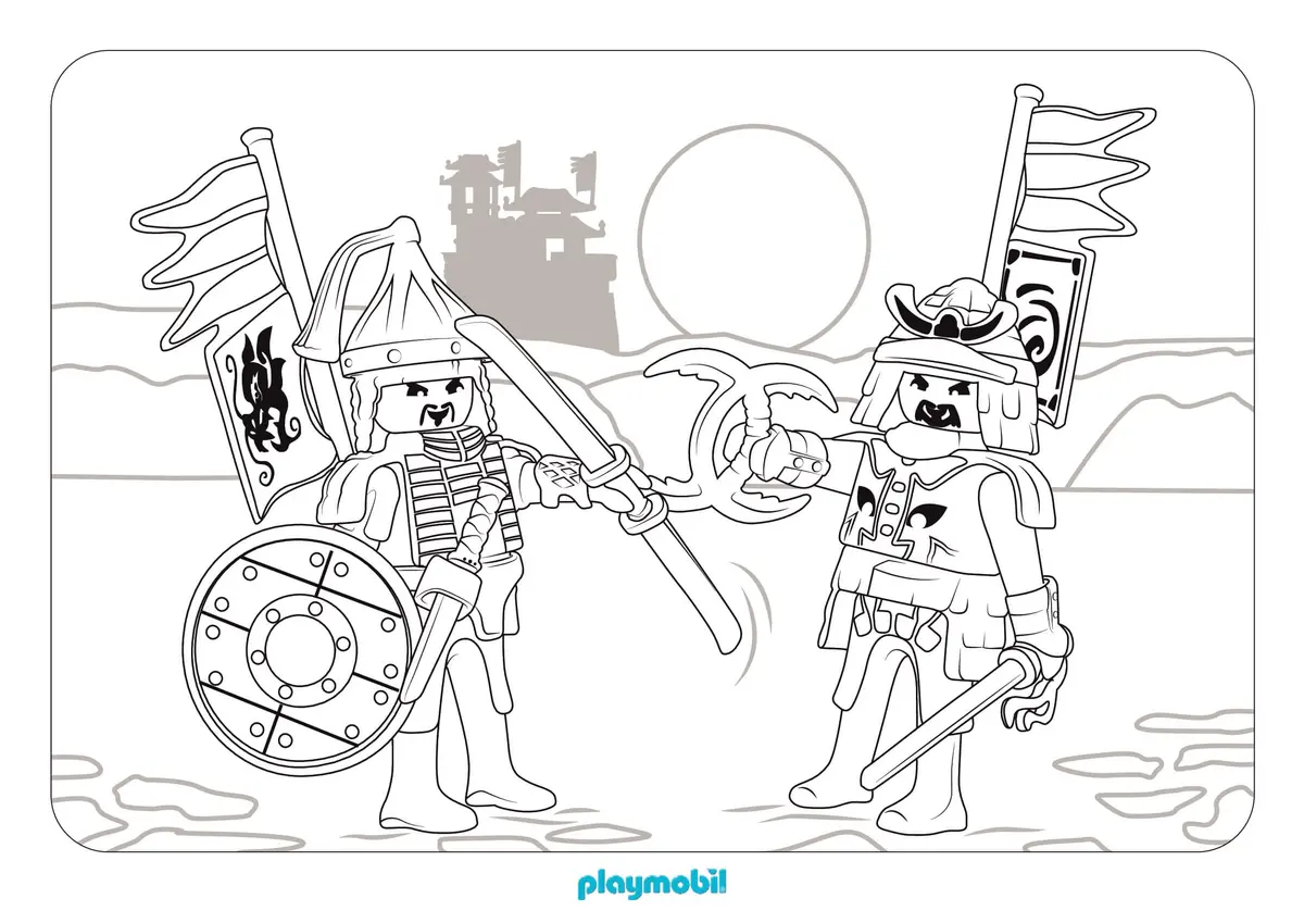 Kleurplaat Playmobil in het Land van de Draken om te printen