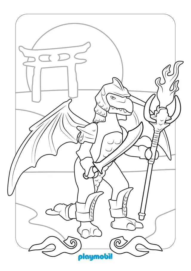 Coloriage Playmobil Au Pays Des Dragons - Playmobil à imprimer