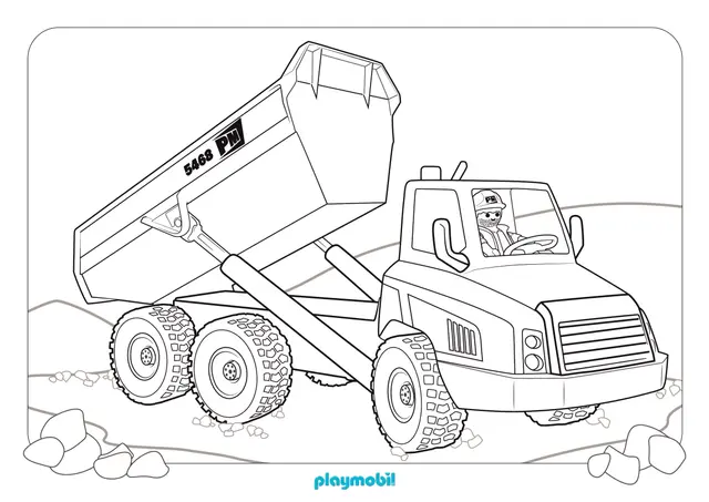 Coloriage Playmobil Chatier De Construction - Playmobil à imprimer