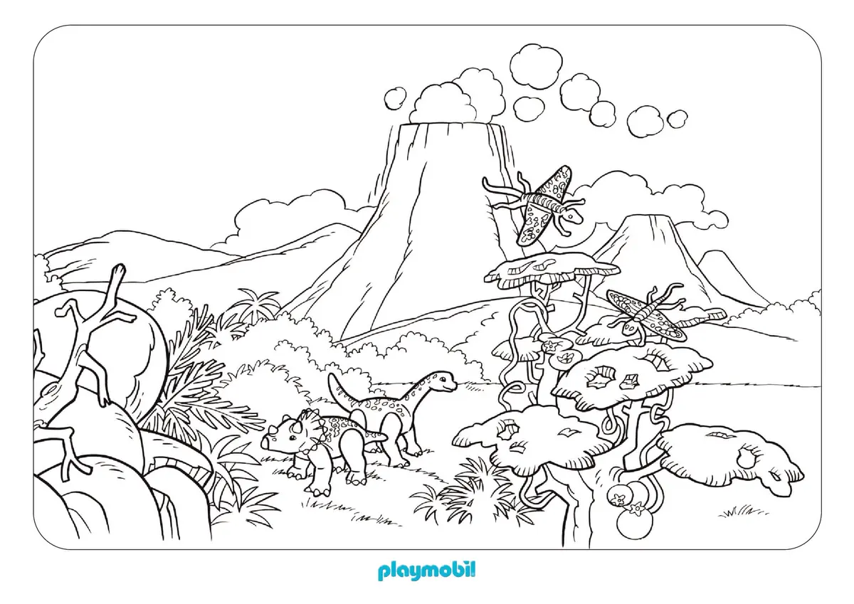 Playmobil Dinosaurs coloring page to print