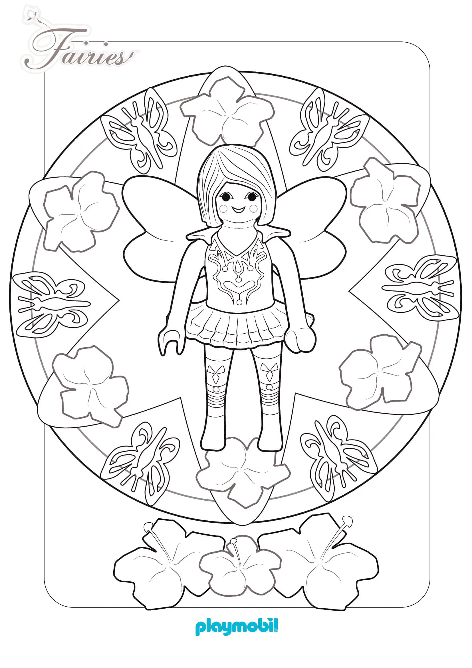 Coloriage Playmobil Fée - Playmobil à imprimer