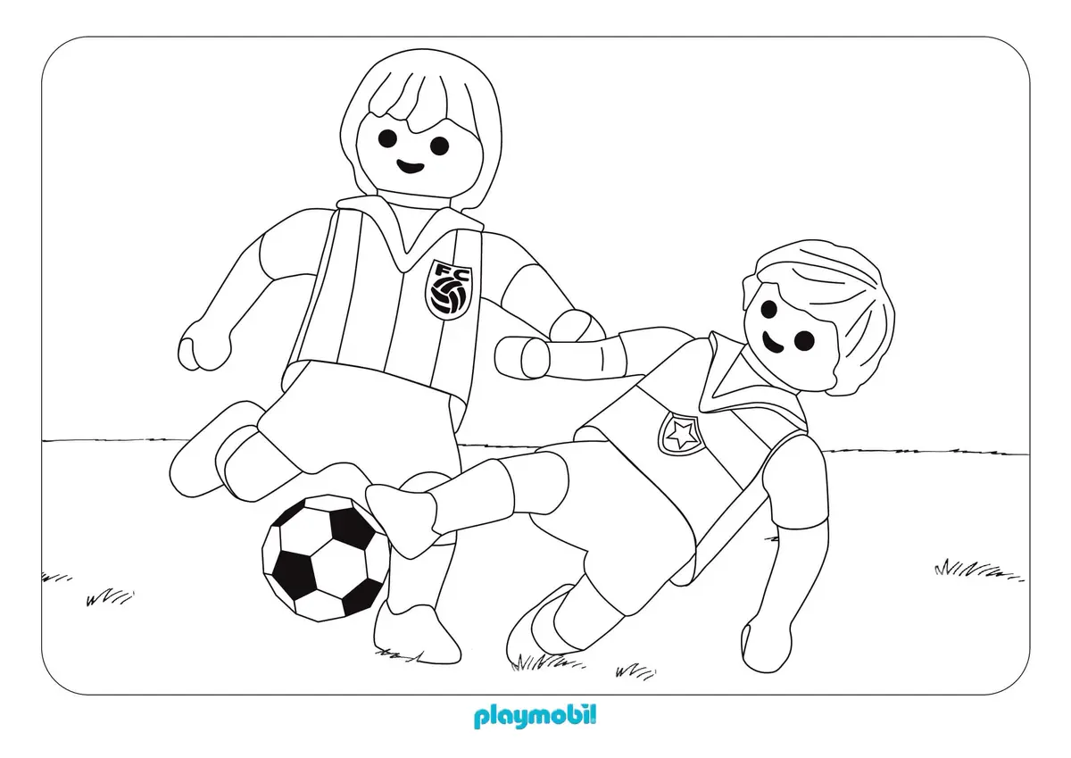 Kleurplaat Playmobil voetballer om te printen