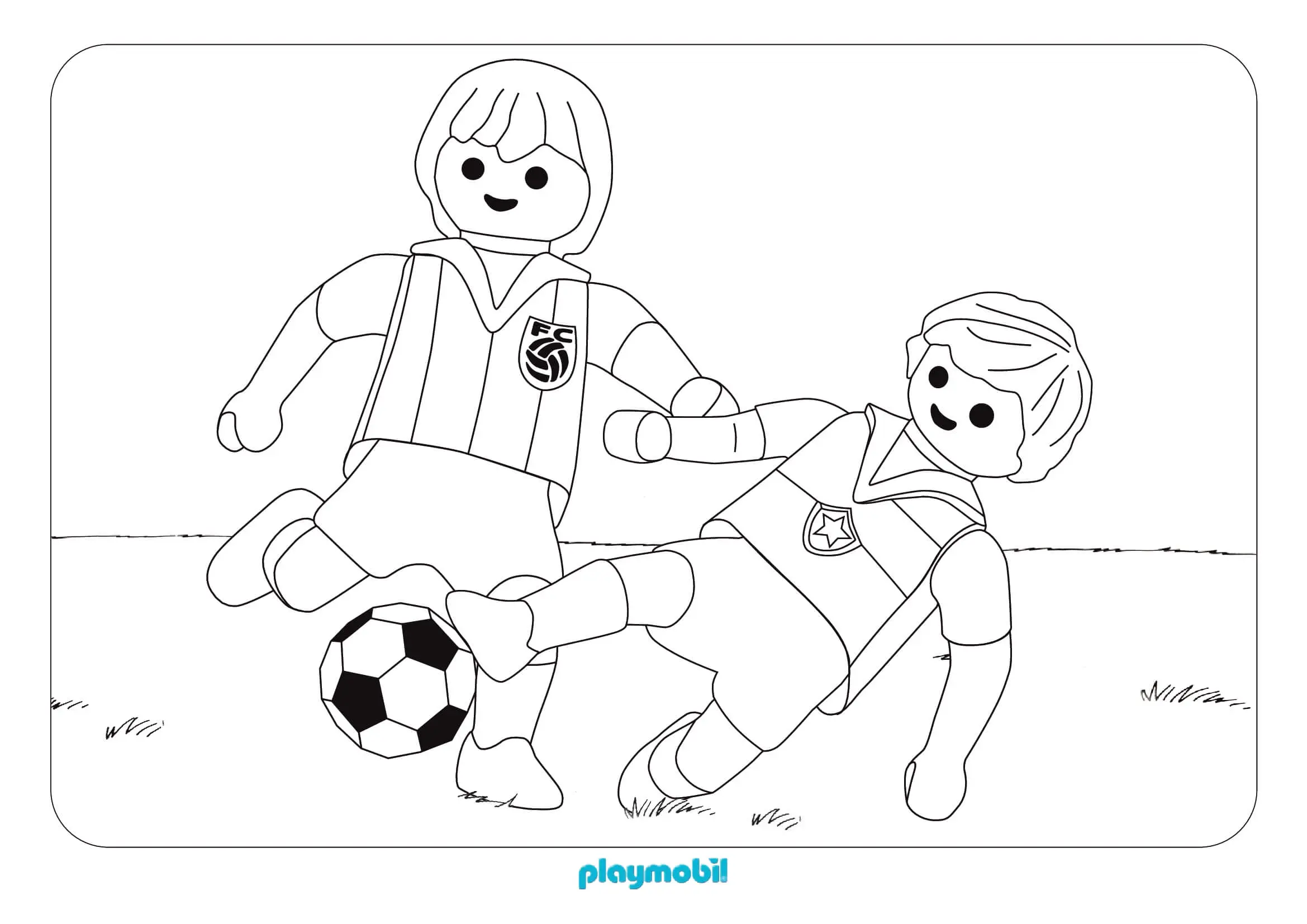 Coloriage Playmobil Foot Sport - Playmobil à imprimer