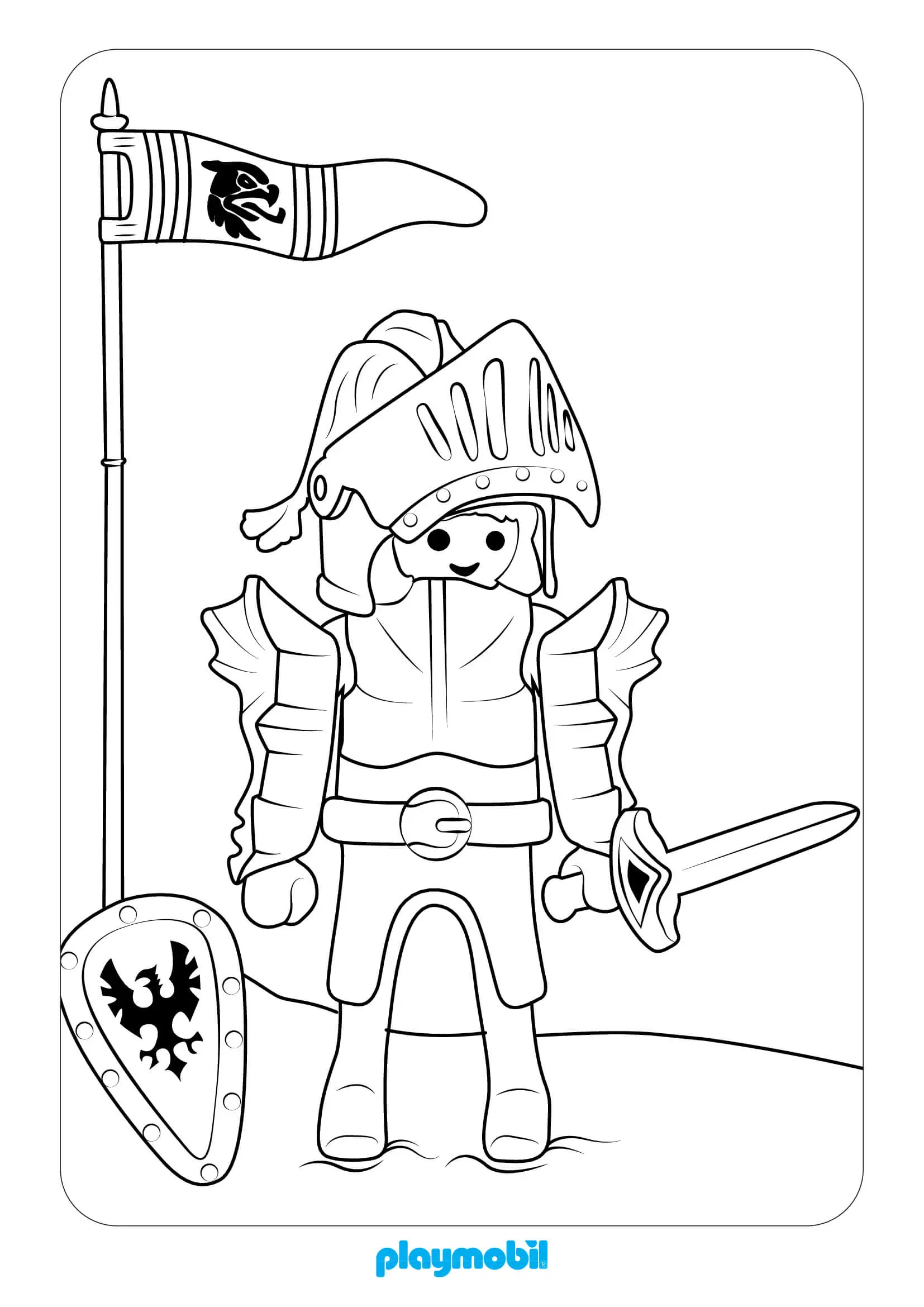 Coloriage Playmobil Knights 3 - Playmobil à imprimer