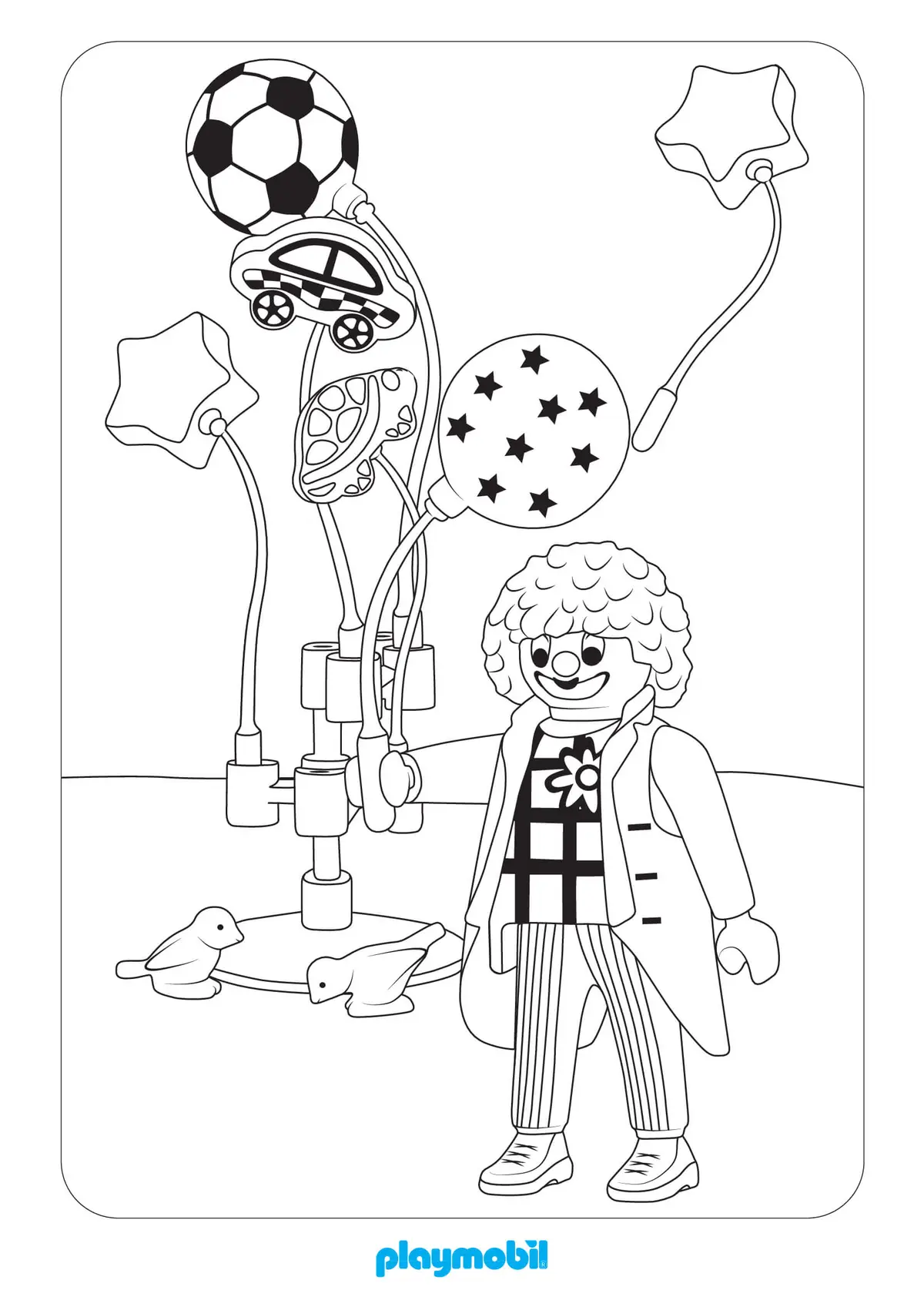 Kleurplaat Playmobil kermis met attracties om te printen