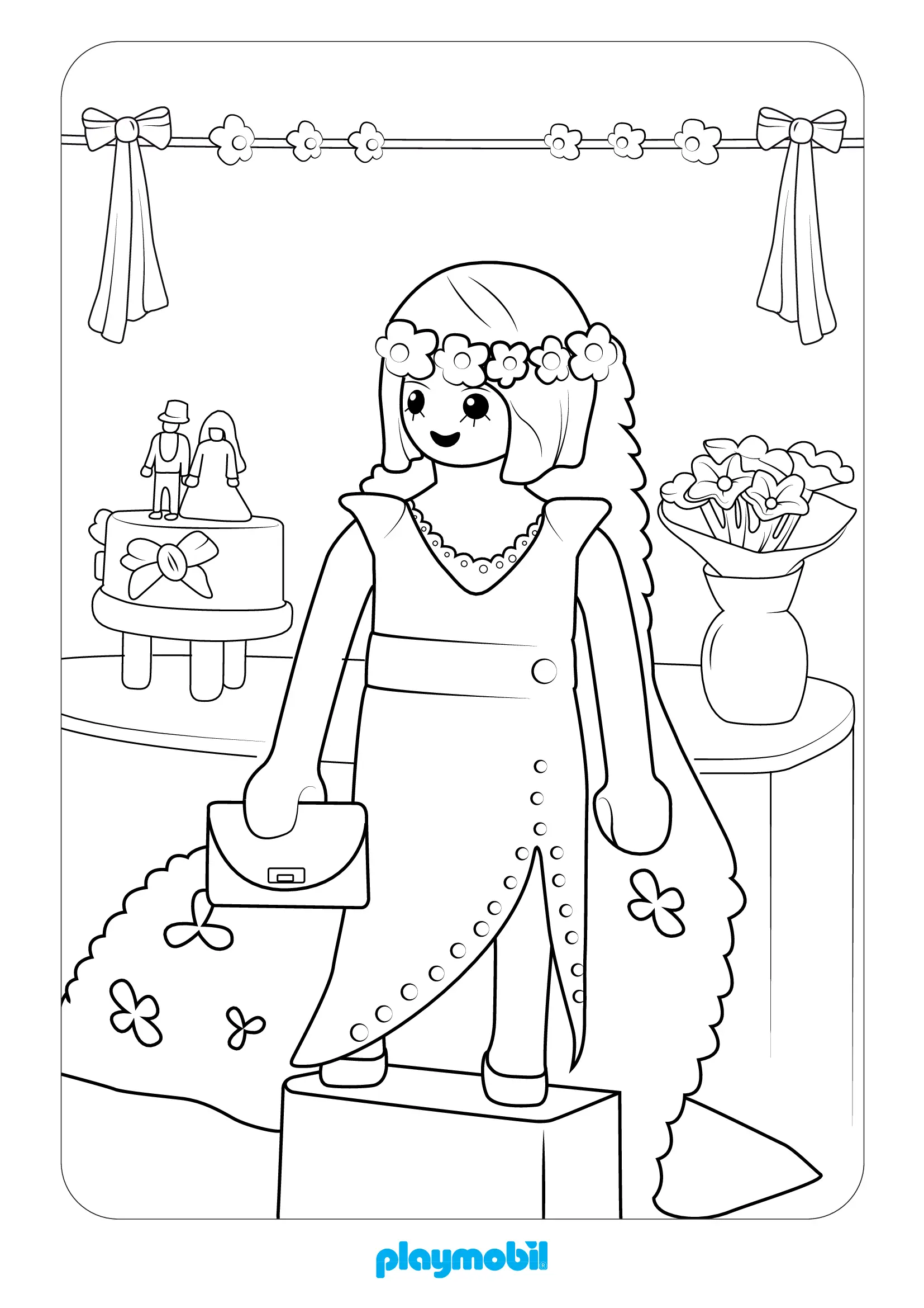 Coloriage Playmobil grand magasin commercial - Playmobil à imprimer