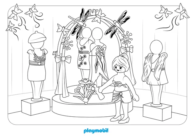 Coloriage Playmobil Le Grand Magasin - Playmobil à imprimer