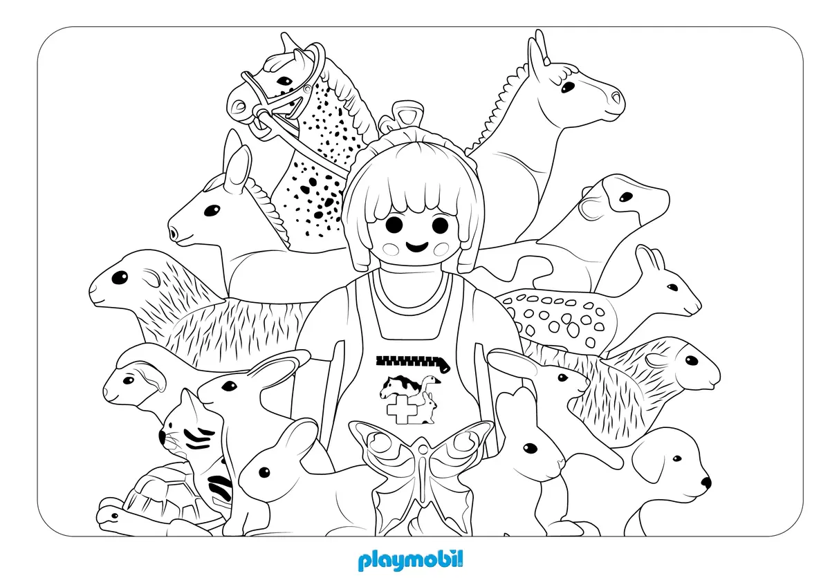 Kleurplaat Playmobil De Dierenarts om te printen