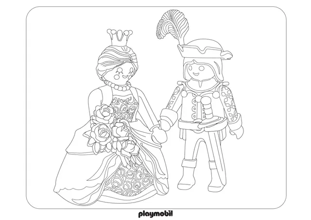 Coloriage Playmobil Palais Féerique et Jeune Princesse - Playmobil à imprimer