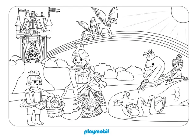 Coloriage Playmobil Pavillon De Crista - Playmobil à imprimer