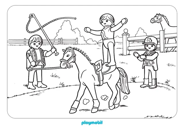 Coloriage Playmobil Se Pratique Pour Le Cirque - Playmobil à imprimer