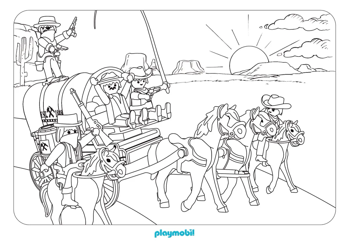 Kleurplaat Playmobil Western kleurplaten 2 om te printen