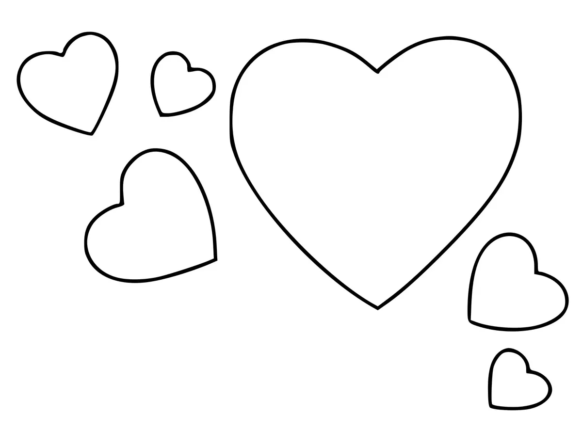 Lots of Hearts coloring page to print
