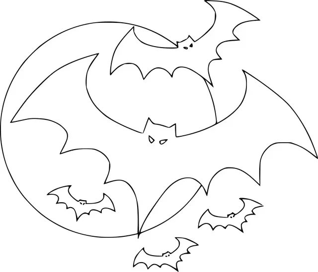 Ausmalbild Mehrere Fledermäuse zu Halloween zum Ausdrucken