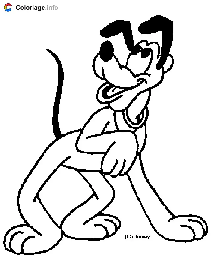 Pluto 2 Disney coloring page to print