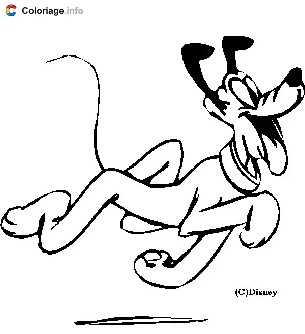Happy Pluto coloring page to print