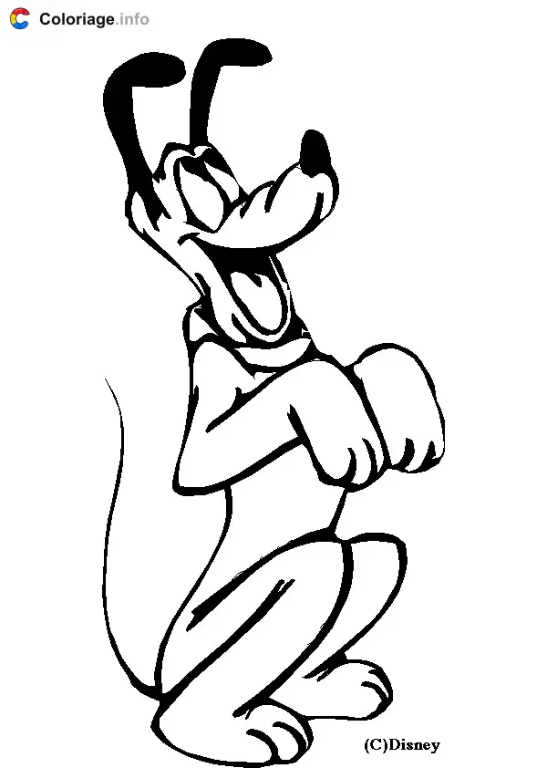Pluto Showing Off coloring page to print