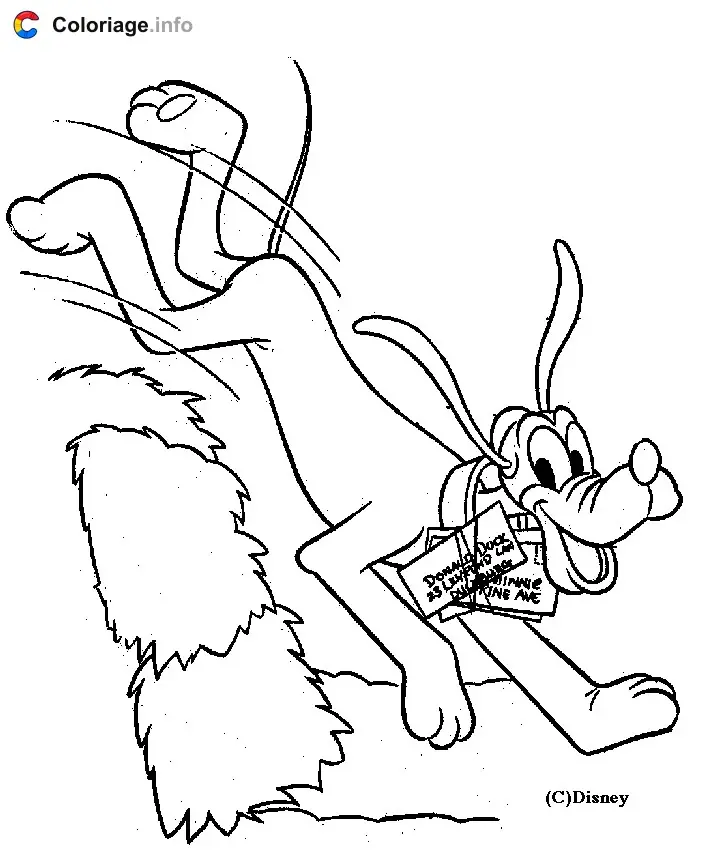 Pluto the Maildog coloring page to print