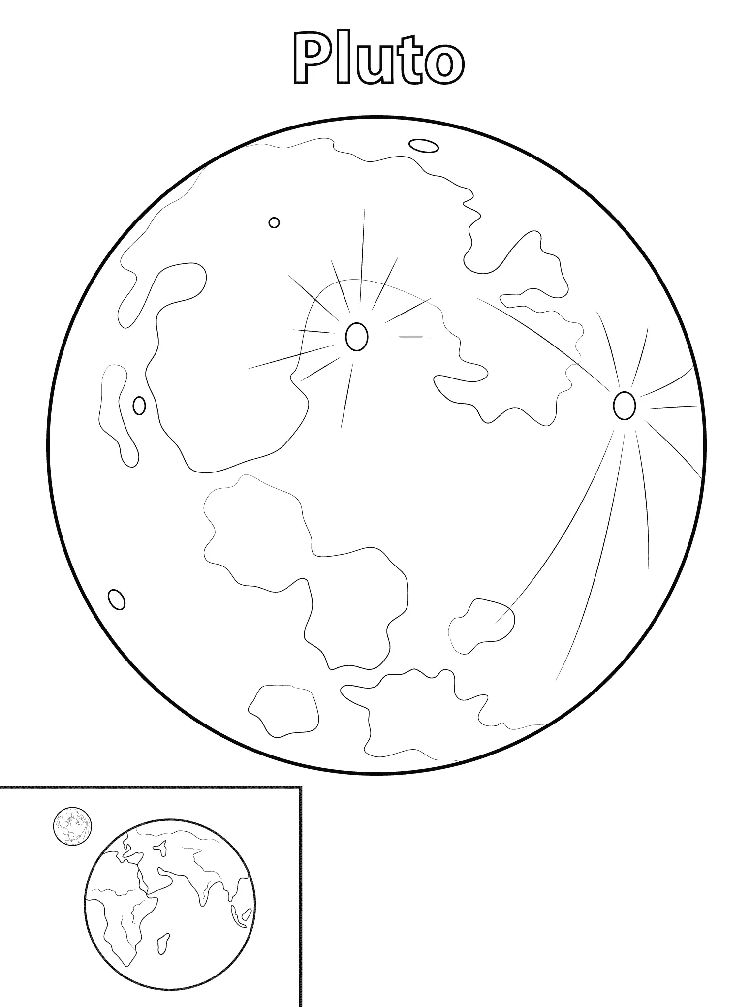 Coloriage Pluto Planète - Planète à imprimer