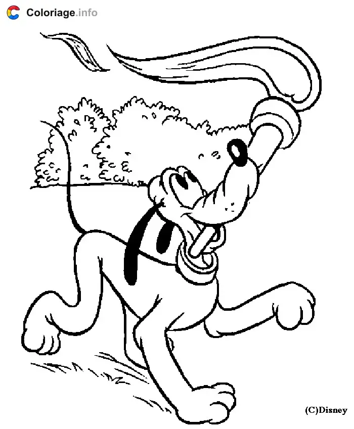 Pluto Carries the Olympic Flame coloring page to print