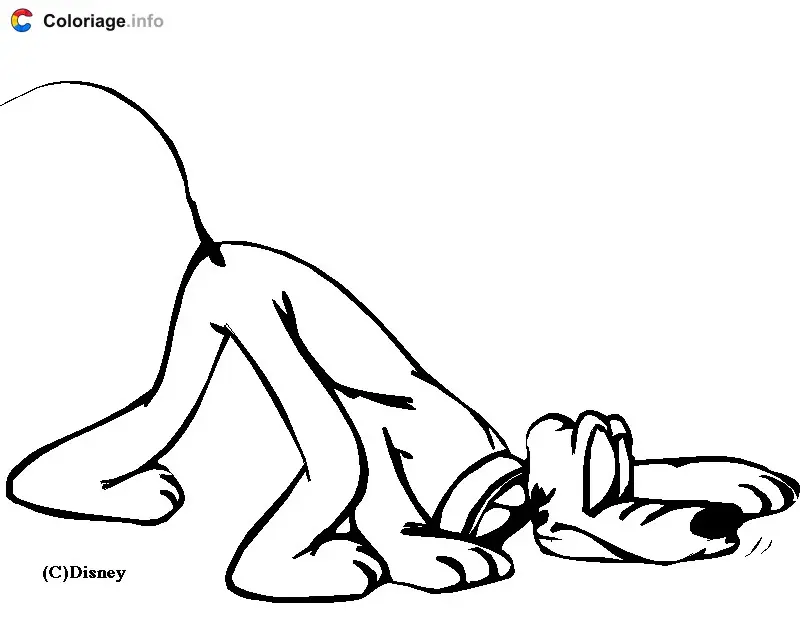 Pluto Sniffs Out a Trail coloring page to print