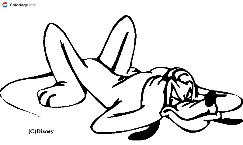 Pluto Covering His Ears coloring page to print