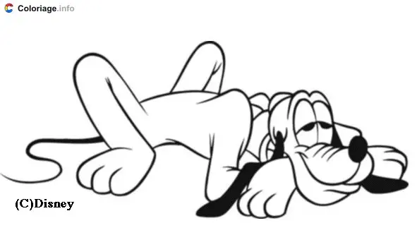 Pluto Resting coloring page to print
