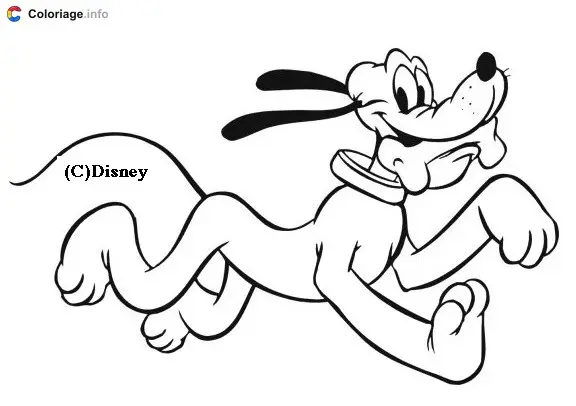 Pluto Holding a Bone coloring page to print