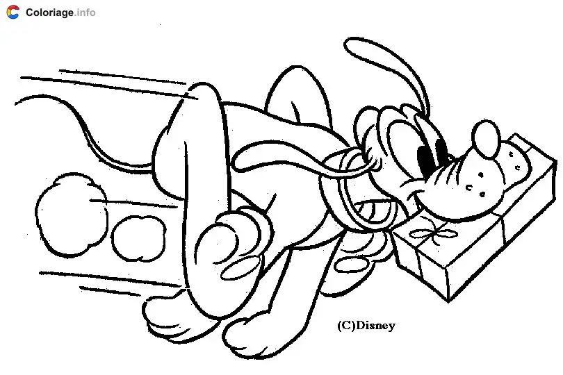 Pluto Delivers Packages coloring page to print