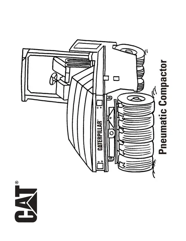 Coloriage Pneumatic Compactor Camion Caterpillar - Camion à imprimer