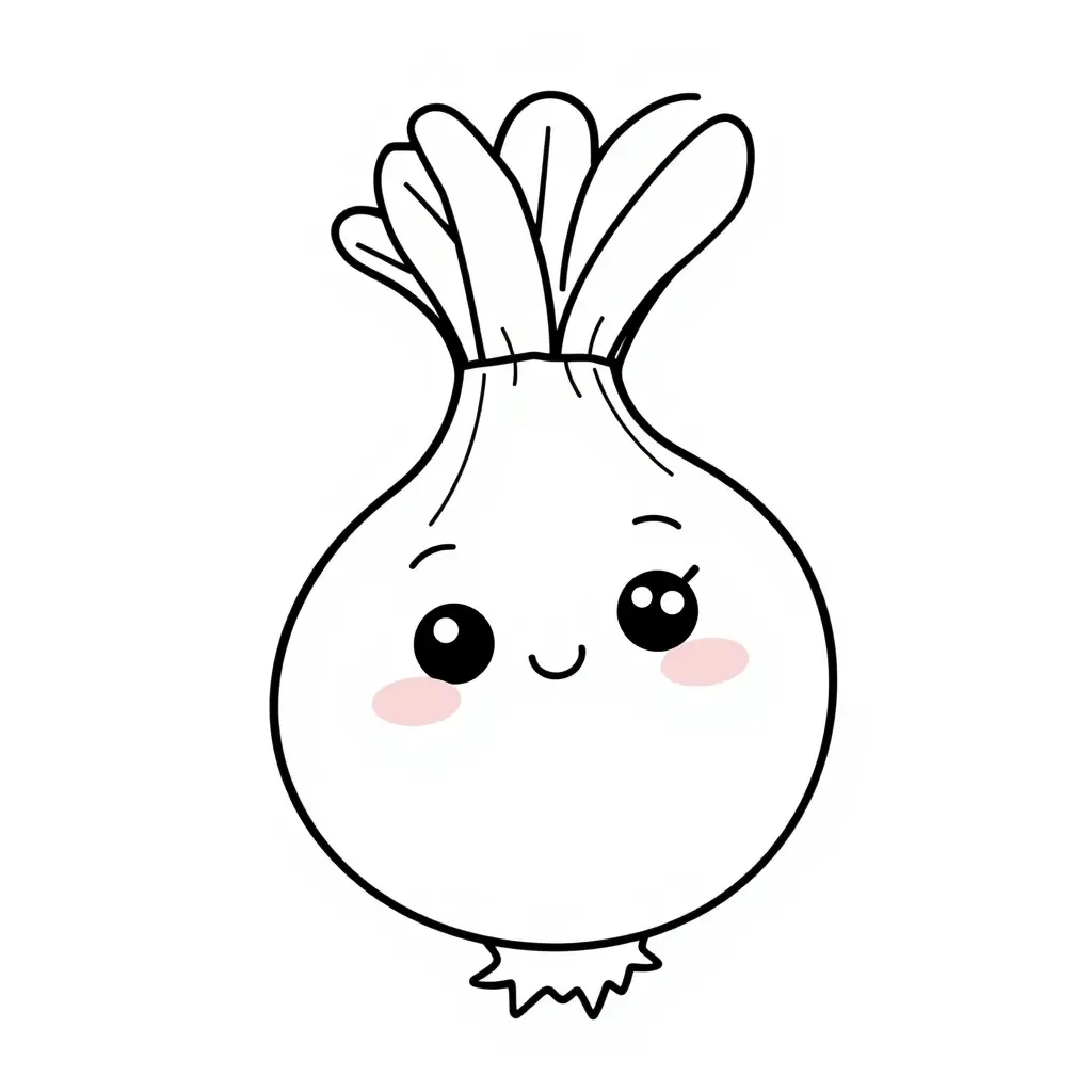 Coloriage Poireau Légumes Kawaii - Legumes à imprimer