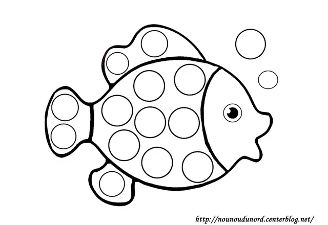 Coloriage Poisson tropical aux nageoires ondulantes - Poisson à imprimer