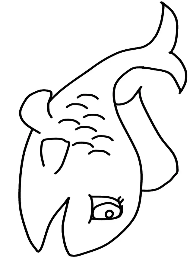 Coloriage Poisson nageur aux motifs géométriques - Poisson à imprimer