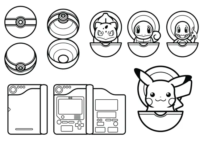 Pokémon Black and White Vector Art coloring page to print