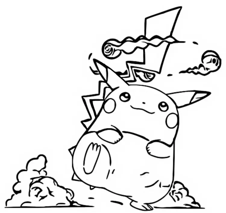 Gigantamax Pikachu coloring page to print