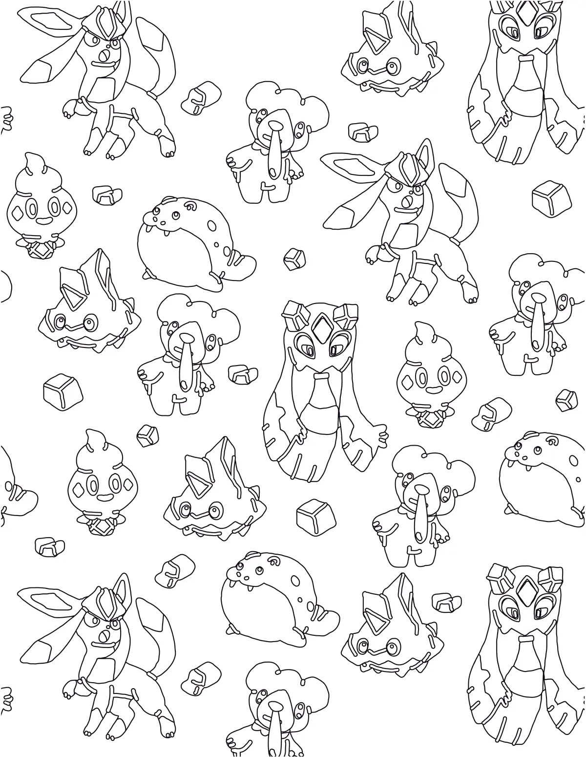 Ice Pokémon Art Therapy – Adult Intricate Design coloring page to print