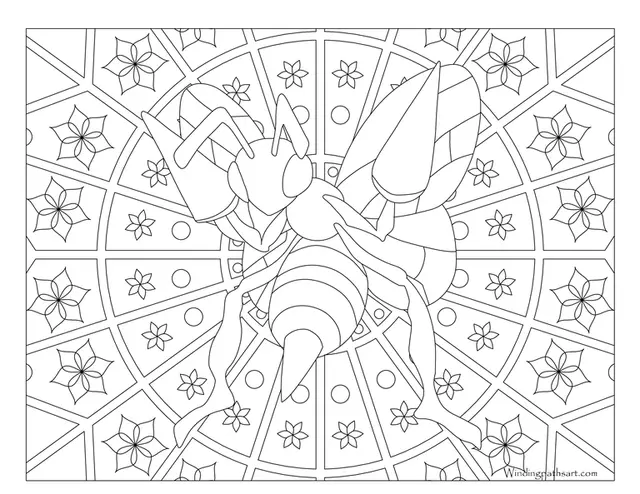 Ausmalbild Pokémon Mandala Beedrill Ausmalbilder zum Ausdrucken