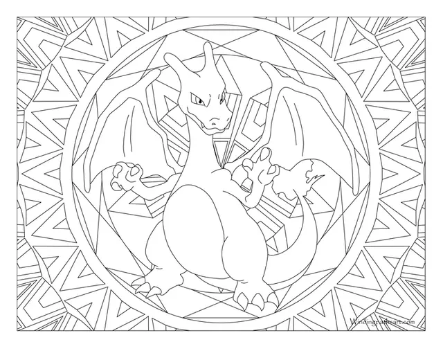 Ausmalbild Pokémon Mandala Glurak Ausmalbilder zum Ausdrucken