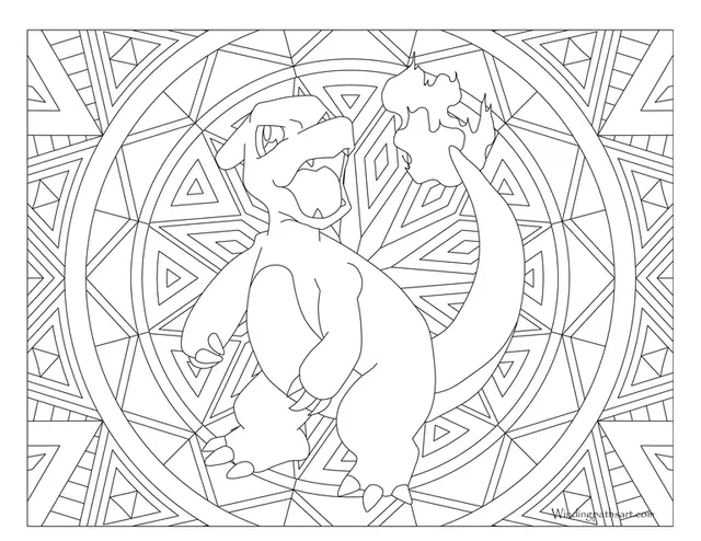 Ausmalbild Pokémon Mandala Ausmalbilder – Glumanda zum Ausdrucken