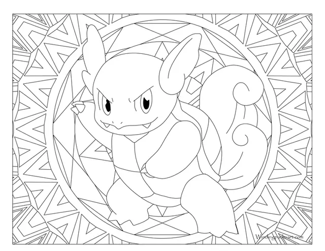 Ausmalbild Pokémon Mandala Wartortle Ausmalbilder zum Ausdrucken