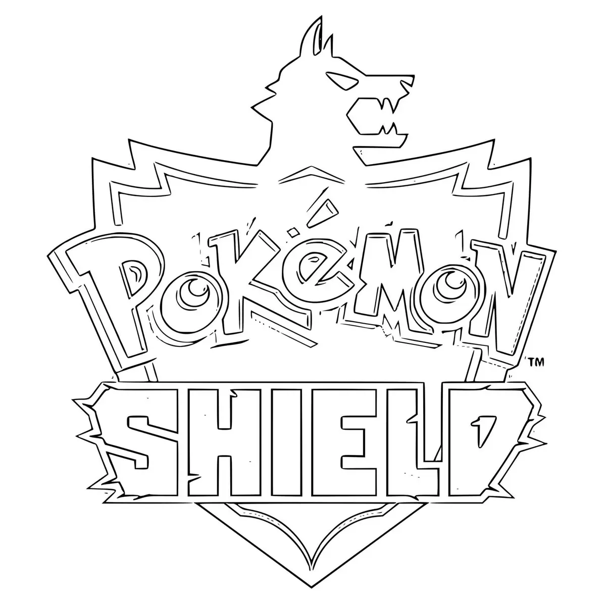 Pokémon Shield Logo coloring page to print