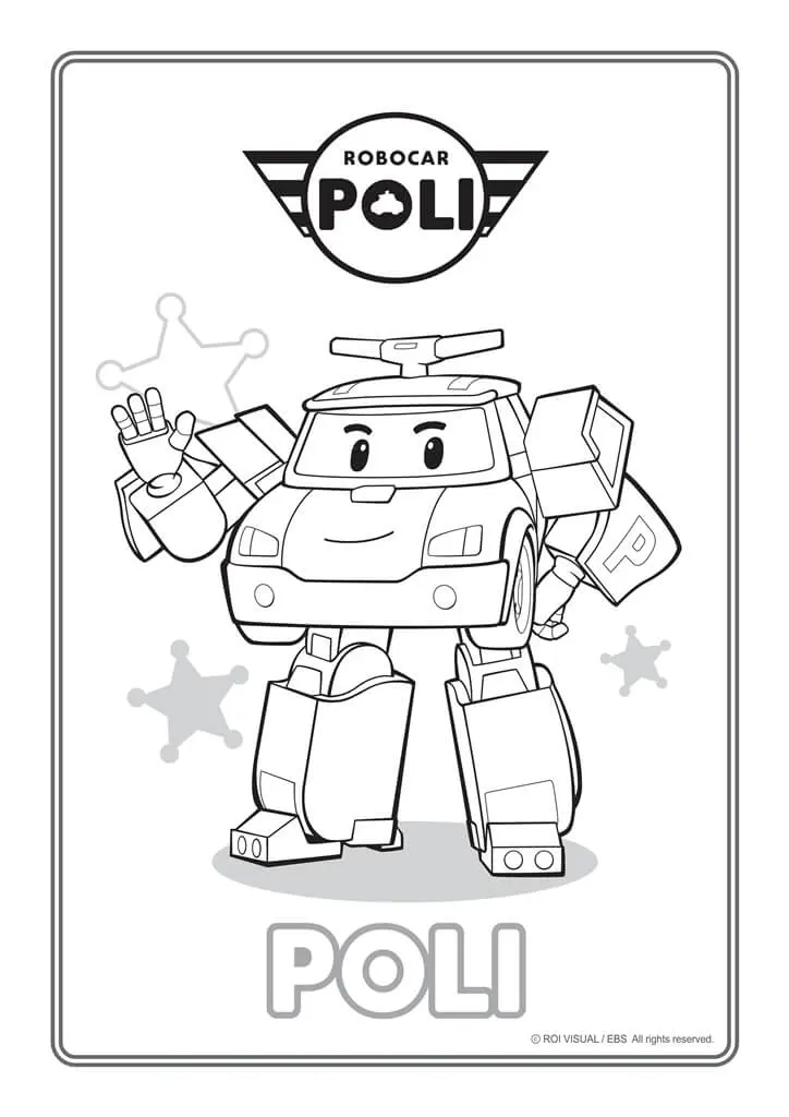 Coloriage Poli Police Robocar - Robocar poli à imprimer